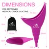 Female Urination Device,Reusable Silicone Female Urinal Foolproof Women Pee Funnel Allows Women to Pee Standing Up,Women's Urinal is The Perfect Companion for Travel and Outdoor (Fuchsia)