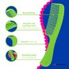 Allegro Combs 1003 Tangle Tamer Hair Comb Wide Tooth Shower Comb For Curly Hair Wet Or Dry Detangler Women’s Combs Made In The USA. 2 Piece. (Green)