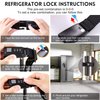 Child Safety Refrigerator Door Lock Multi-Functional French-Door Fridge and Cabinet Locks Multi Use Baby Kids Cabinets Latches (Regular)