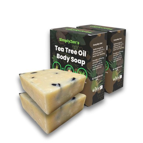 Natural Tea Tree Oil Bar Soap For Men & Women - Cedarwood and Aloe Vera Infused Body Wash - Face & Body Soap for Body Odor - Suitable for All Skin Types (2)