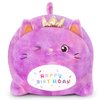 Yeqivo Birthday Cat Plush Pillow Stuffed Animal Toy, Purple Birthday Cat Plush Stuffed Animals, Soft Cat Plush Pillow for Kids(Purple Cat, 25cm/9.8inch)