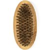 GranNaturals Military Style Boar Bristle Mens Hair Brush for Boys - Palm Size Mens Hairbrush and Beard Brush for Grooming Thin, Fine, Facial and Short Hair - Soft Bristle Slick Back & Smoothing Brush