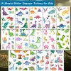 CHARLENT 110 Glitter Styles Dinosaur Temporary Tattoos for Kids - 14 Sheets Glitter Dinosaur Tattoos for Boys Girls Dino Birthday Party Favors Goodie Bag Fillers