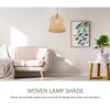 2pcs Rustic Woven Bamboo Lamp Shade Pendant Light Cover for Ceiling Lights Versatile Replacement Lampshade for Home Decor Softens Bright Light Easy to Install