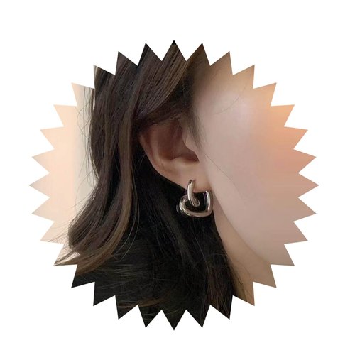 Sttiafay Vintage Heart Hoop Earrings Silver Heart Drop Earrings Hollow Love Heart Earrings Minimalist Heart Stud Earrings Jewelry for Women and Girls