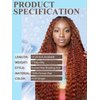 350 Braiding Hair 1 Bundle 50g 16 Inch Deep Water Wave Bulk Human Hair for Braiding 10A Brazilian Virgin Copper Curly Human Hair Extensions for Boho Braids Wet and Wavy Dark Ginger Braiding Hair