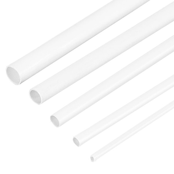 OLYCRAFT 25Pcs 5 Sizes ABS Plastic Round Tubes 9.8 Inch Length White ABS Plastic Round Tube Hollow Round Tube Round Hollow Bar for DIY Sand Table Architectural Model Making