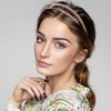 WILLBOND 4 Pieces Rhinestone Hair Band Double Crystal Side Hair Band Imitation Diamond Crystal Hoop Headband Thin Headband for Women Girls Hair Accessory