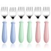6 Pieces Toddler Forks Baby Forks for Self Feeding, Kids Forks with Round Handle, Stainless Steel Toddler Utensils Children's Safe Silverware Set BPA Free, Dishwasher Safe