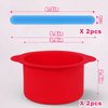 Mity rain 2pcs Silicone Wax Warmer Liner, Non-Stick Wax Pot Silicone Bowl Replacement, Reuse Wax Melt Warmer Liner With 2pcs Silicone Spatulas For Hair Removal(Blue+Red)