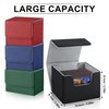 TiopLior Card Deck Box Fit for MTG Deck Box with Black Card Dividers, 4 Pack Horizontal Leather Deck Card Box for TCG Magic Commander Trading Card Deck Box Card Storage Box