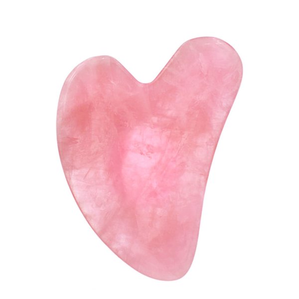 LOBOBEAR Rose Quartz Gua Sha, Heart Shaped Gua Sha Jade, Facial Guasha Tool, Real Jade Gua Sha Facial Massage Tool, Anti-Aging/De-Puffs/Define Jawline/Face Lifting/Glowing Skin, 100% Natural Crystal