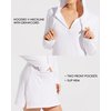 Willit Women's Long Sleeve Cotton Swim Cover Up UPF 50+ SPF Dress Hooded with Pockets Sun Protection Beach Coverup White M