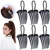 Vodolo Bandette Comb with Elastic Band,6 PCS Hair Accessory for Easy and Chic Hairstyles,Ponytail Bump it UP Volume Inserts Combs, Hair Combs for Thick Hair