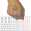 Happy Easter Tulips Bunny Hiding Behind Giant Egg Temporary Tattoo Water Resistant Fake Body Art Set Collection - Light Blue (One Sheet)