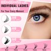 DIY Lash Clusters 320 Pcs Eyelash Extensions 30D 40D 50D Eyelash Clusters Natural Look Wispy Lashes D Curl -16mm Cluster Lashes Individual Lashes Thin Band & Soft