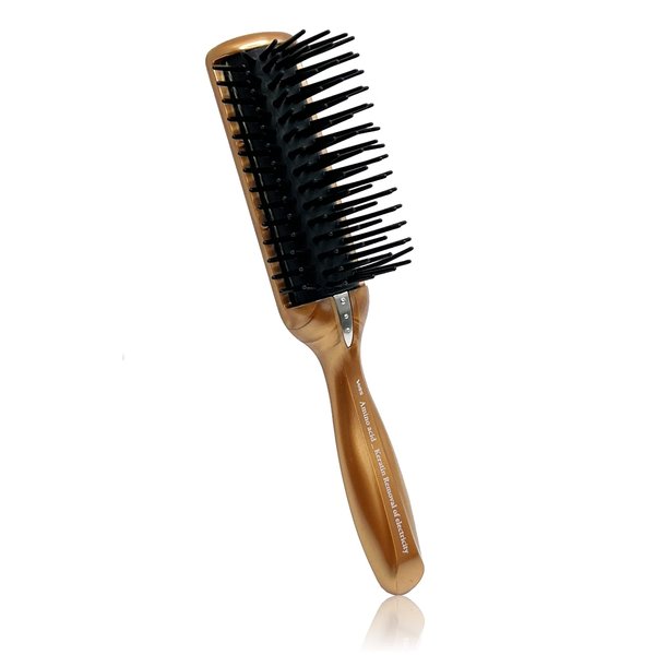Anti Static Blow Dryer Brush, Travel Hair Straightener Brush for Women and Men, Detangling Blow Drying Hairbrush with Stainless Steel Bristles and Ground Wire (Small)