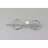 Silver infinity barrette outline shape metal hair clip barrette gold shiny clip
