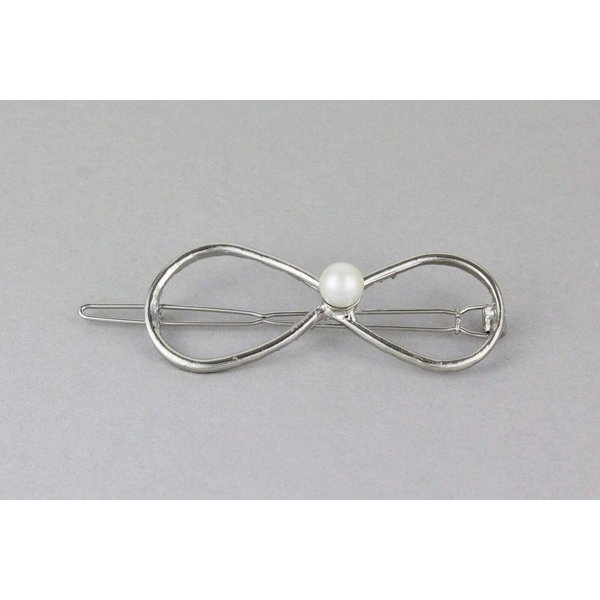 Silver infinity barrette outline shape metal hair clip barrette gold shiny clip