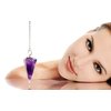 Divination Pendulum Made of Natural Violet Amethyst Crystal for Dowsing Chakra Reiki. Pointed with Chain and Jewelry Pouch