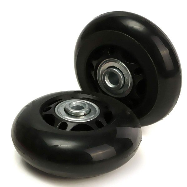 F-ber Luggage Suitcase Wheels Replacement Kit 78x24mm/3.07"x0.94" w/ABEC 608zz Inline Outdoor Skate Replacement Wheels, One Set of (2) Wheels (OD:78 W:24 ID:6 Axles:35 and 40mm)
