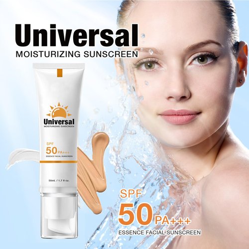 Generic Tinted Sunscreen for Face SPF 50, Hydrating Sun Essence Face Sunscreen, Korean SPF 50+ PA++++ No White Cast, Hydrating, Moisturizing, UV Defense, Travel Size