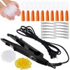 Hair Extensions Tool Set Fusion Heat Iron Connector Wand Hair Extensions Heat Tool with Fusion Glue Protector Templates Hair Clips Finger Protector 2 Bags Keratin Glue Granule Beads(Black,)