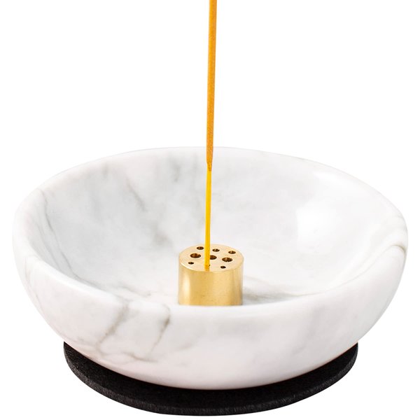 Incense Holder, Natural Marble Incense Holder for Sticks with 9 Incense Holes, Handmade Incense Stick Burner Ideal for Smudging, Incense Burning, Decoration