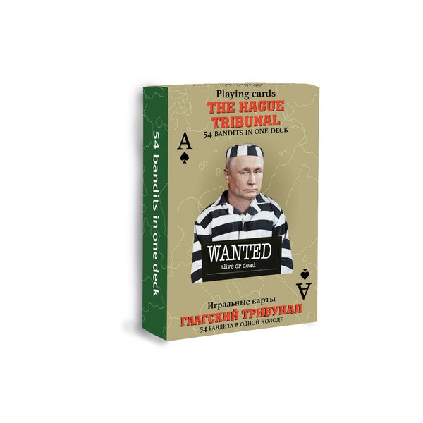 Playing Cards Themed The Hague Tribunal - Standard 52 Card Deck with International Criminals and Terrorists from Russia - Suitable for Poker and Other Card Games