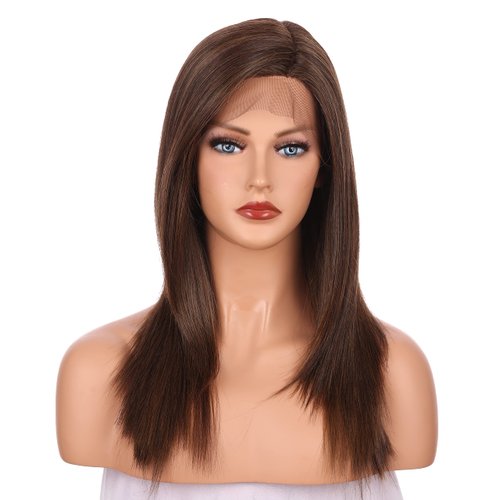 Onedor 22 Inch Kanekalon Futura Synthetic Hair 130% Density Straight Lace Front Long Wigs (RL6/8)