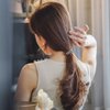 Ruihfas Ponytail Holder Stretchy Elastic Hair Tie Sparkling Crystal Rhinestone Hair Band Headband Hair Accessories for Women, 1Pcs (Gold Tone White)