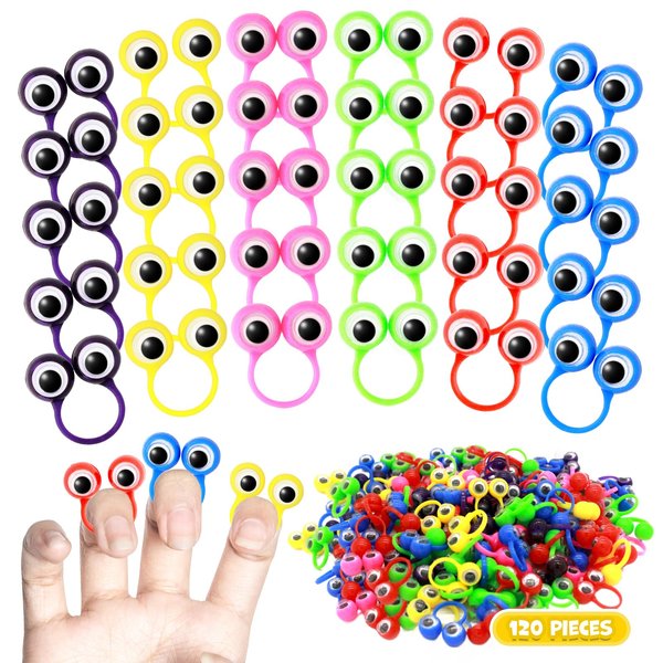Liesedada 120 PCS Eye Finger Puppets Toys Set Mini Eye Finger Puppets Perfect for Party Favors and Classroom Rewards for Kids.