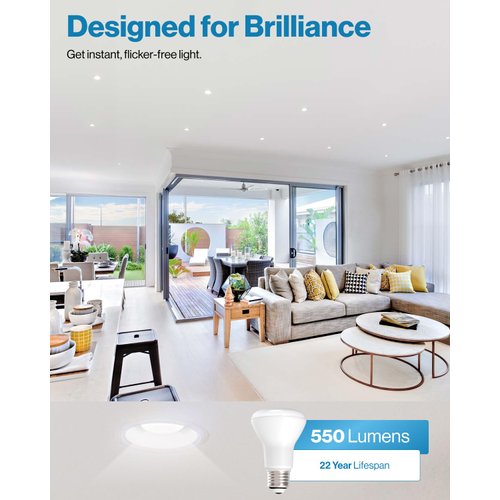 Sunco Lighting BR20 LED Bulbs Indoor Flood Light R20 Dimmable 3000K Warm White, 50W Equivalent to 7W, E26 Medium Base, Recessed Can Lights, Home Ceiling Lights Super Bright UL & Energy Star 6 Pack