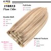 GEELOOK Clip in Hair Extensions Real Human Hair 16 Inch Ash Blonde/Lightest Blonde #18/613 Color Double Weft 100% Remy Human Hair Thick Long Soft Silky Straight 4pcs 10clips for Women 70grams