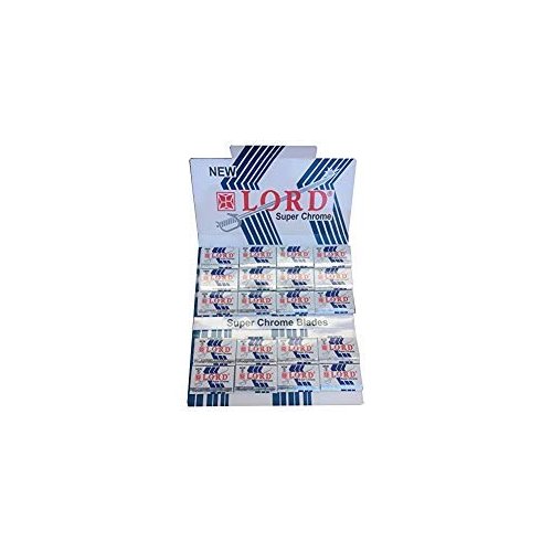 Lord Super Chrome Double Edge Safety Razor Blades, 100 blades (20x5)