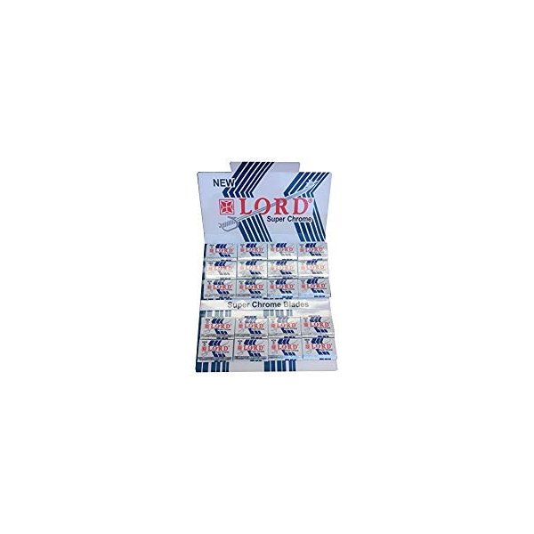 Lord Super Chrome Double Edge Safety Razor Blades, 100 blades (20x5)