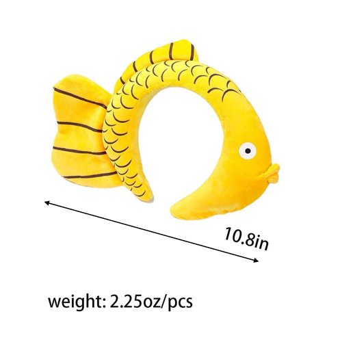 ZHOUMEIWENSP Funny Yellow Fish Stylish Plush Face Wash Makeup Elastic Hair Band Headband Party Hairband for Women Girls (Yellow Fish)