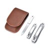 YOUGUOM Nail Clipper Set - Stainless Steel Fingernail Clippers Toenail Curved Blades Nail Cutter and Nail File w/PU Sheath for Men Women