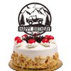 Off-road Vehicle Happy Birthday Cake Topper for Boys Men' Birthday Party Supplies, SUV Jeep Drivers Adventure Themed Cake Topper, Black Glitter