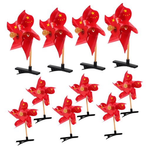 DOITOOL 20 Pcs Windmill Hairpin Pinwheel Hair Bows Sprout Clips Pinwheel Hair Clip Chinese Style Hair Clips Hair Claw Clips Hairclips Small Windmill Hair Clips Child Metal China Christmas