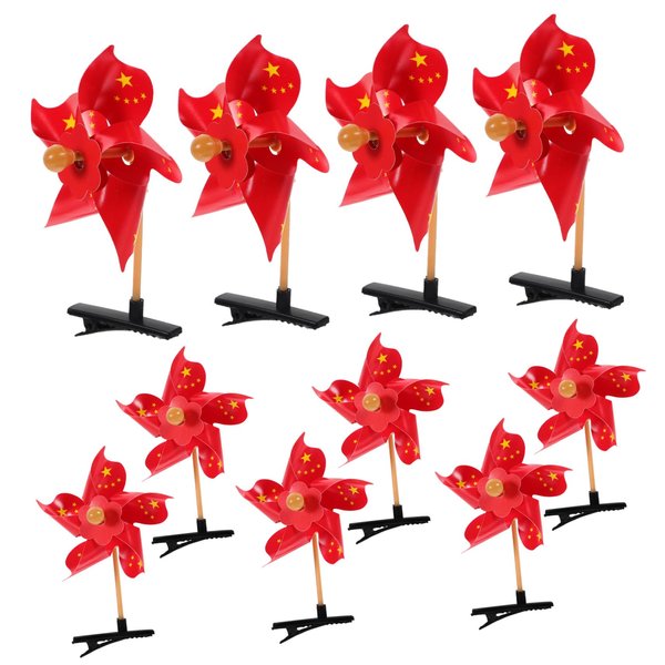 DOITOOL 20 Pcs Windmill Hairpin Pinwheel Hair Bows Sprout Clips Pinwheel Hair Clip Chinese Style Hair Clips Hair Claw Clips Hairclips Small Windmill Hair Clips Child Metal China Christmas