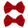 Red Velvet Ribbon Hair Bows Alligator Clip Barrettes Hairpins 4inch Girls Christmas Valentines New Year Gift Fall Outfit Decor Accessory for Women Toddler Teen Kids Baby