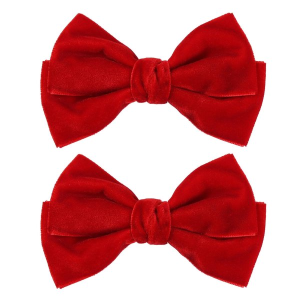 Red Velvet Ribbon Hair Bows Alligator Clip Barrettes Hairpins 4inch Girls Christmas Valentines New Year Gift Fall Outfit Decor Accessory for Women Toddler Teen Kids Baby