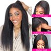Kinky Straight Wig 4x4 Closure Wigs Yaki Straight Wig Lace Closure Wig Brazilian Human Hair Wigs For Black Women 180% Density Wig Natural Hairline Glueless (12 Inch,Kinky Straight Wig)