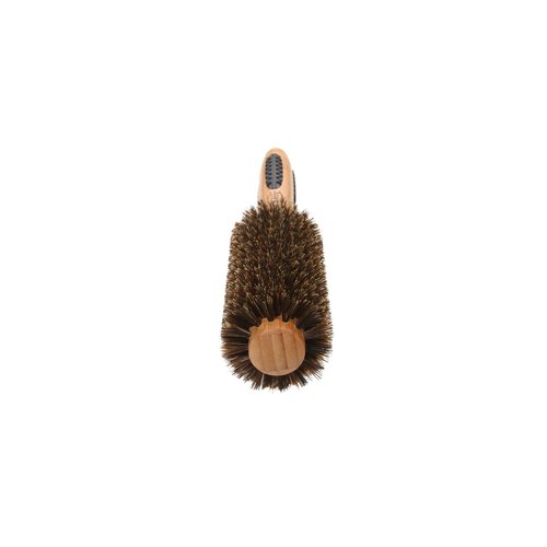 Bass Brushes | P Series | Straighten & Curl Round Hair Brush | Deluxe Length Styling Head | Natural Bristle | Pure Bamboo Handle | Medium Barrel | Model P103