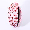 YAHPERN Valentine’s Day Headband for Women Red Pink Heart Knotted Headband Jeweled Rhinestone Crystal Wide Top Knot Hairband Valentine’s Day Hair Accessories Holiday Gifts (Red Heart)