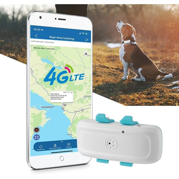 Dog GPS Tracker 4G LTE Dog Tracker 700mA Standby 7 Days GPS Tracker for Dogs Mini GPS Tracker for Dog Collar Dog Stuff 10 Hours Work Dogs Accessories (TK4G-911pro)