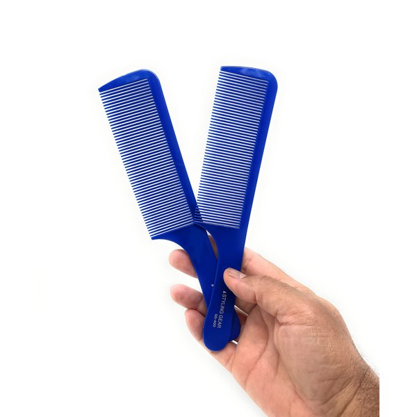 Styling Gear 400 Barber Combs Clipper Comb Cutting Combs Flexible Styling Blending Fades Mens Combs Flattop 2 Pcs. (Blue)