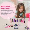 Wonder Products PixieCrush Pretend Makeup Kit for Toddlers - Deluxe 16 Piece Set - Kids Makeup Kit - Realistic Pretend Play Makeup for Little Girls - Ideal for Toddlers' Creative Fun - Pink Carry Bag