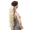 SWACC 24-Inch Long Messy Curls Claw Clip Ponytail Extensions Synthetic Clip in Drawstring Curly Ponytail Hairpiece Jaw Clip Hair Extensions (Platinum Blonde-60#)